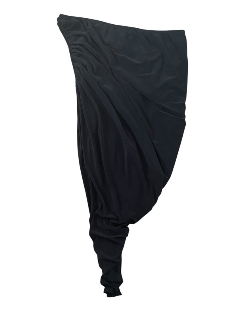 Norma Kamali Diana Mini Dress Black M One Shoulder Ruched Asymmetric Bodycon - Picture 3 of 13